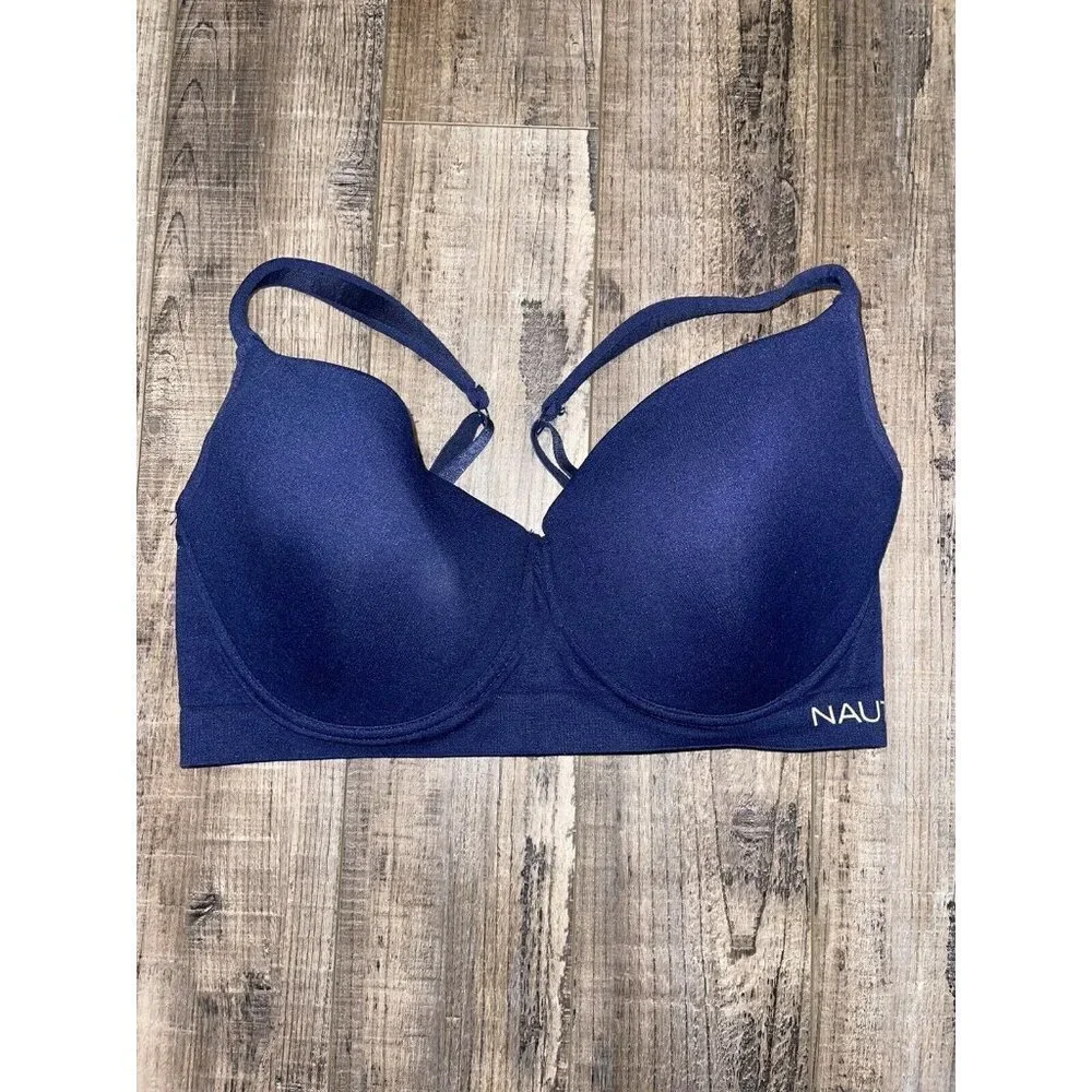 𝅺NAUTICA Intimates Bra 40DD Navy Blue Super Soft & Stretchy EUC (D1)